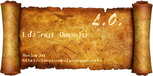 Lányi Ompoly névjegykártya